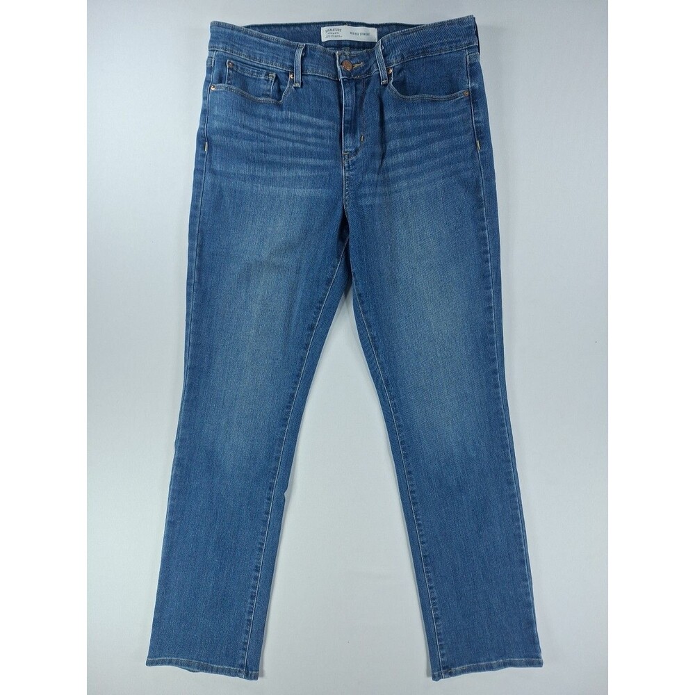 Levi's Women's Mid Rise Straight 12M 31x32 5 Pocket Med Wash Denim Jeans